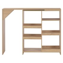 Winnie Wooden Bar Table With Moveable Shelf In Oak