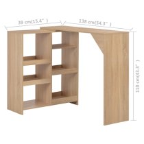 Winnie Wooden Bar Table With Moveable Shelf In Oak