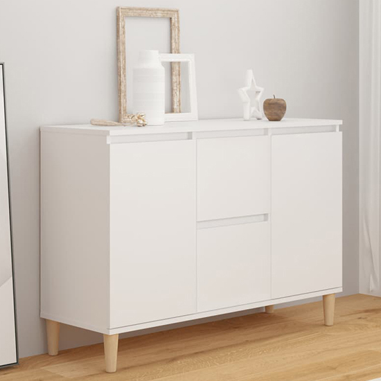 Vaeda Wooden Sideboard With 2 Doors 2 Drawers In White