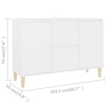 Vaeda Wooden Sideboard With 2 Doors 2 Drawers In White