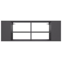 Taisa Wooden Wall Hung TV Stand With Shelves In Grey