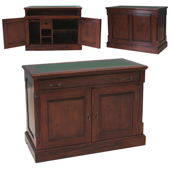 Belarus Hidden Home Office Computer Desk In Mahogany