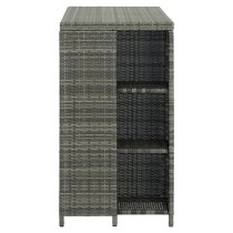 Selah Poly Rattan Bar Table With Storage Rack In Grey