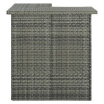 Selah Corner Poly Rattan Garden Bar Table In Grey