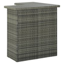 Selah Corner Poly Rattan Garden Bar Table In Grey