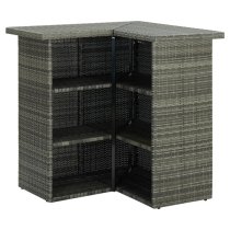 Selah Corner Poly Rattan Garden Bar Table In Grey