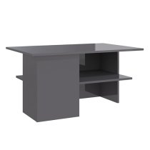 Jalie High Gloss Coffee Table With Undershelf In Grey