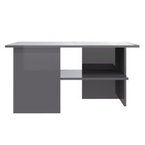 Jalie High Gloss Coffee Table With Undershelf In Grey