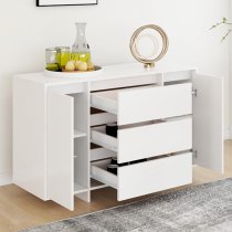 Maisa Wooden Sideboard With 2 Doors 3 Drawers In White