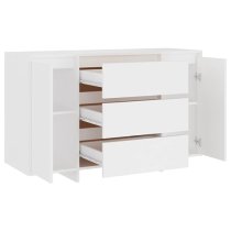 Maisa Wooden Sideboard With 2 Doors 3 Drawers In White