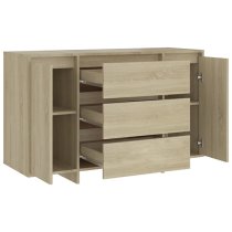 Maisa Wooden Sideboard With 2 Doors 3 Drawers In Sonoma Oak