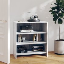 Variel Wooden Bookcase With 3 Shelves In Grey Sonoma Oak