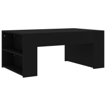 Olicia Wooden Coffee Table With Shelves In Black