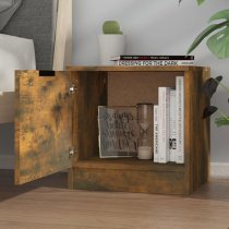 Ranya Wooden Bedside Cabinet With 1 Door In Smoked Oak