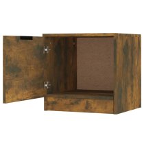 Ranya Wooden Bedside Cabinet With 1 Door In Smoked Oak