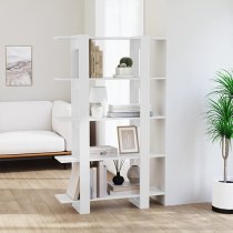 Parry Wooden Bookcase And Room Divider In White