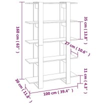 Parry Wooden Bookcase And Room Divider In White