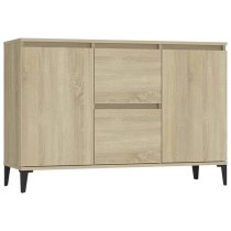 Sanaa Wooden Sideboard With 2 Doors 2 Drawers In Sonoma Oak