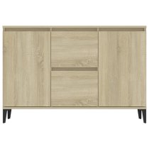 Sanaa Wooden Sideboard With 2 Doors 2 Drawers In Sonoma Oak