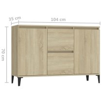 Sanaa Wooden Sideboard With 2 Doors 2 Drawers In Sonoma Oak