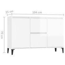 Sanaa High Gloss Sideboard With 2 Doors 2 Drawers In White