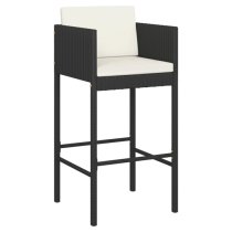 Anya Large Poly Rattan Bar Table With 4 Avyanna Chairs In Black