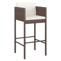 Amy Small Poly Rattan Bar Table With 4 Avyanna Chairs In Brown