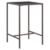 Selah Small Glass Top Bar Table With 2 Avyanna Chairs In Brown