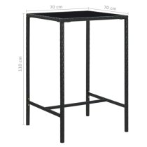 Selah Small Glass Top Bar Table With 4 Avyanna Chairs In Black