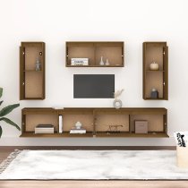 Jackie Solid Pinewood Entertainment Unit In Honey Brown