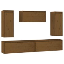 Jackie Solid Pinewood Entertainment Unit In Honey Brown