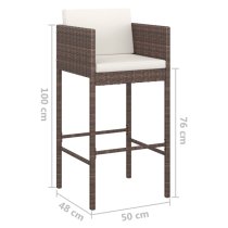 Selah Poly Rattan Bar Table With 2 Avyanna Chairs In Brown