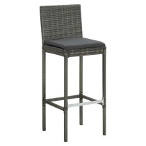 Selah Small Glass Top Bar Table With 4 Audriana Chairs In Grey