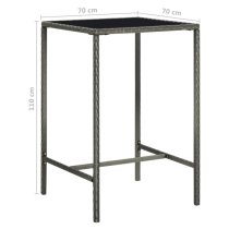 Selah Small Glass Top Bar Table With 4 Audriana Chairs In Grey