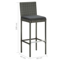 Selah Small Glass Top Bar Table With 4 Audriana Chairs In Grey