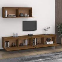 Kahoni Solid Pinewood Entertainment Unit In Honey Brown