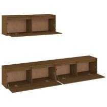 Kahoni Solid Pinewood Entertainment Unit In Honey Brown