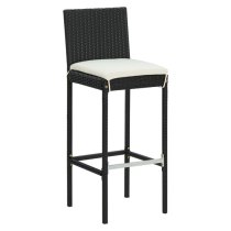 Roslyn Square Wooden Bar Table With 4 Audriana Black Chairs