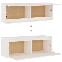 Danail Solid Pinewood Entertainment Unit In White