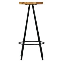 Amiya Set Of 4 Wooden Bar Stools With Steel Frame In Natural