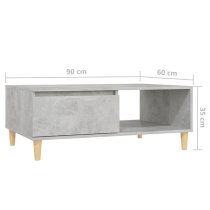 Agron Wooden Coffee Table With 1 Door In Concrete Effect