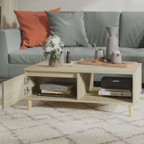 Agron Wooden Coffee Table With 1 Door In Sonoma Oak