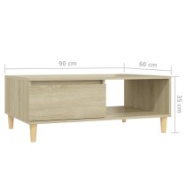 Agron Wooden Coffee Table With 1 Door In Sonoma Oak