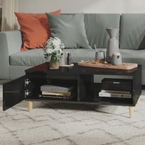 Agron High Gloss Coffee Table With 1 Door In Black