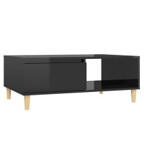 Agron High Gloss Coffee Table With 1 Door In Black