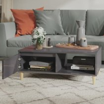 Agron High Gloss Coffee Table With 1 Door In Grey