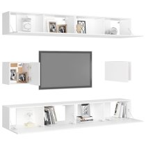 Feleti Wall Hung Wooden Entertainment Unit In White