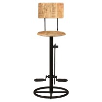 Stacy Natural Solid Mango Wooden Bar Stools In A Pair