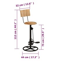 Stacy Natural Solid Mango Wooden Bar Stools In A Pair