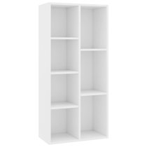 Feivel Wooden Bookcase With 7 Shelves In White